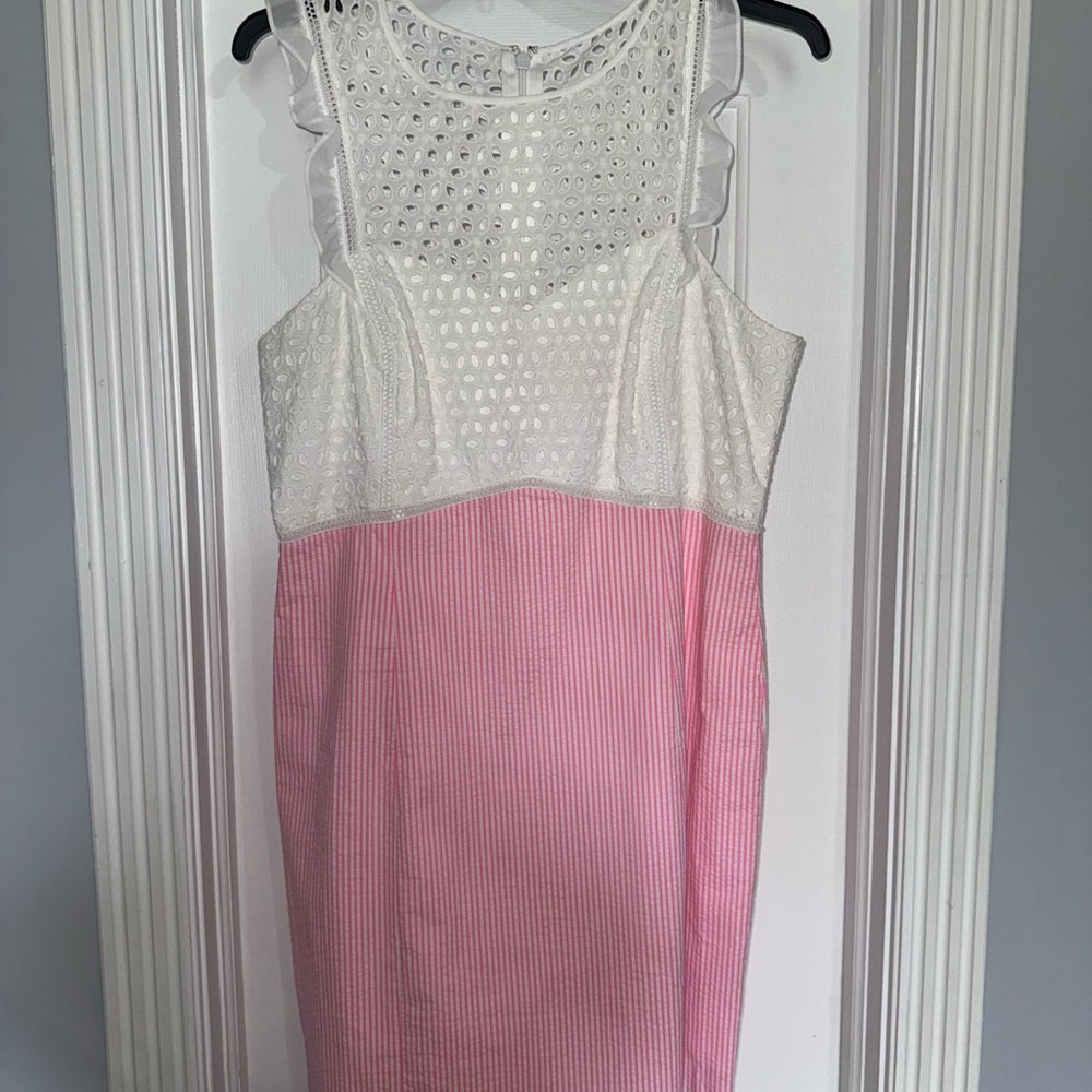 Lilly Pulitzer Maya Shift in Pink Tropics Seersucker NWT